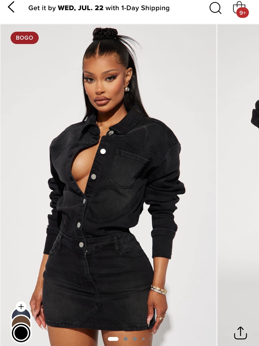 Fashion Nova Belleville Denim Mini Dress - Black